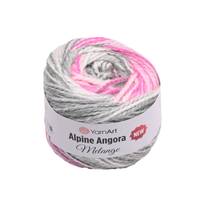 Obrázok ku produktu Pletacia vlna YarnArt ALPINE ANGORA MELANGE 6409 ružová sivá biela