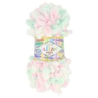 Obrázok ku produktu Pletacia priadza Alize PUFFY COLOR 6052 zelená ružová biela