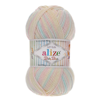 Obrázok ku produktu Pletacia priadza Alize BABY BEST BATIK 6655 žltá modrá ružová