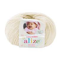 Obrázok ku produktu Pletacia vlna Alize BABY WOOL 001 smotanová