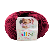Obrázok ku produktu Pletacia vlna Alize BABY WOOL 390 bordová
