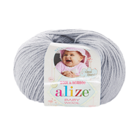 Obrázok ku produktu Pletacia vlna Alize BABY WOOL 052 sivá