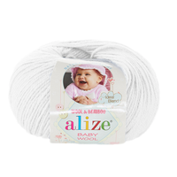 Obrázok ku produktu Pletacia vlna Alize BABY WOOL 055 biela