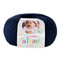 Obrázok ku produktu Pletacia vlna Alize BABY WOOL 058 modrá tmavá