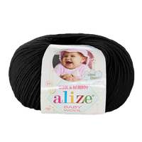 Obrázok ku produktu Pletacia vlna Alize BABY WOOL 060 čierna