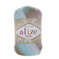 Obrázok ku produktu Pletacia priadza Alize BELLA BATIK 3675 biela modrá hnedá