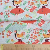 Obrázok ku produktu BAVLNENÁ LÁTKA zvieratká líška oranžová zelená