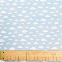 Obrázok ku produktu BAVLNENÁ LÁTKA vzor obláčik modrá