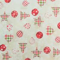 Obrázok ku produktu DEKORAČNÁ LÁTKA vianočná béžová červená