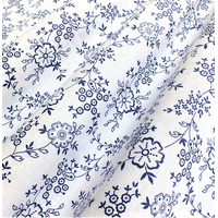 Obrázok ku produktu BAVLNENÁ LÁTKA kvety biela modrá