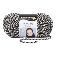 Obrázok ku produktu Pletacia priadza SCHACHENMAYR SMC BRAVO BIG 00180 biela čierna sivá