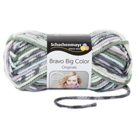 Obrázok ku produktu Pletacia priadza SCHACHENMAYR SMC BRAVO BIG COLOR 00090 biela sivá