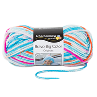 Obrázok ku produktu Pletacia priadza SCHACHENMAYR SMC BRAVO BIG COLOR 00114 modrá biela ružová oranžová