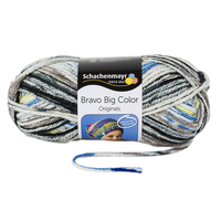 Obrázok ku produktu Pletacia priadza SCHACHENMAYR SMC BRAVO BIG COLOR 00117 čierna sivá biela modrá žltá