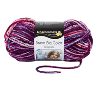 Obrázok ku produktu Pletacia priadza SCHACHENMAYR SMC BRAVO BIG COLOR 00127 fialová modrá bordová