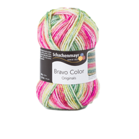 Obrázok ku produktu Pletacia priadza SCHACHENMAYR SMC BRAVO COLOR 02123 ružová zelená žltá