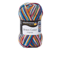 Obrázok ku produktu Pletacia priadza SCHACHENMAYR SMC BRAVO COLOR 02127 modrá hnedá ružová biela zelená oranžžová