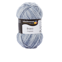 Obrázok ku produktu Pletacia priadza SCHACHENMAYR SMC BRAVO DENIM 08352 sivá modrá