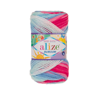 Obrázok ku produktu Pletacia priadza Alize BURCUM BEBE BATIK 2162 biela modrá ružová