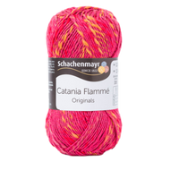 Obrázok ku produktu Bavlnená priadza SCHACHENMAYR SMC CATANIA FLAMME 00258 červená žltá ružová