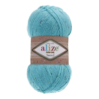 Obrázok ku produktu Pletacia priadza Alize COTTON GOLD TWEED 287 modrá tyrkysová