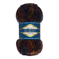 Obrázok ku produktu Pletacia vlna Alize COUNTRY 5035 hnedá žltá oranžová fialová