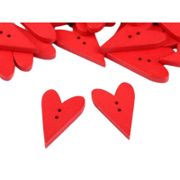 Obrázok ku produktu GOMBÍK DREVENÝ srdce červená väčší 21 x 33 mm