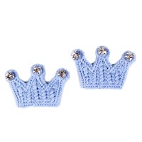 Obrázok ku produktu NÁŠIVKA háčkovaná dekorácia korunka modrá