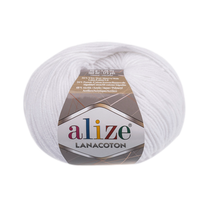 Obrázok ku produktu Pletacia vlna Alize LANACOTON 055 biela