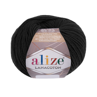 Obrázok ku produktu Pletacia vlna Alize LANACOTON 060 čierna