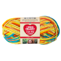 Obrázok ku produktu Pletacia priadza LISA BIG COLOR 00008 žltá oranžová modrá zelená