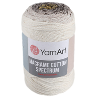 Obrázok ku produktu Špagát na macrame techniku YarnArt MACRAME COTTON SPECTRUM 1301 smotanová béžová žltá hnedá
