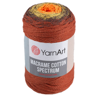 Obrázok ku produktu Špagát na macrame techniku YarnArt MACRAME COTTON SPECTRUM 1303 hnedá žltá oranžová
