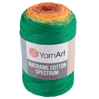 Obrázok ku produktu Špagát na macrame techniku YarnArt MACRAME COTTON SPECTRUM 1308 zelená žltá oranžová