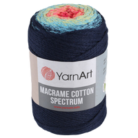 Obrázok ku produktu Špagát na macrame techniku YarnArt MACRAME COTTON SPECTRUM 1318 modrá žltá ružová
