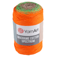 Obrázok ku produktu Špagát na macrame techniku YarnArt MACRAME COTTON SPECTRUM 1321 oranžová zelená hnedá