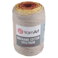 Obrázok ku produktu Špagát na macrame techniku YarnArt MACRAME COTTON SPECTRUM 1325 béžová žltá hnedá