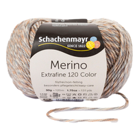 Obrázok ku produktu Vlna na pletenie SCHACHENMAYR MERINO Extrafine Color 120 00497 hnedá sivá béžová