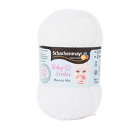 Obrázok ku produktu Vlna na pletenie SCHACHENMAYR MERINO MIX Baby smiles 01001 biela