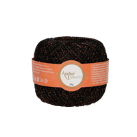 Obrázok ku produktu Háčkovacia priadza METALLIC 340 čierna hnedá