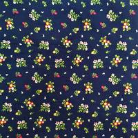 Obrázok ku produktu BAVLNENÁ LÁTKA prací kord kvety modrá