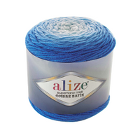 Obrázok ku produktu Pletacia vlna Alize SUPERLANA MIDI OMBRE BATIK 7271 modrá biela