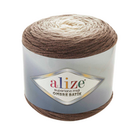 Obrázok ku produktu Pletacia vlna Alize SUPERLANA MIDI OMBRE BATIK 7272 hnedá smotanová