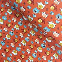 Obrázok ku produktu BAVLNENÝ ÚPLET zvieratká slony červená