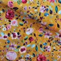 Obrázok ku produktu BAVLNENÝ ÚPLET kvety okrová ružová