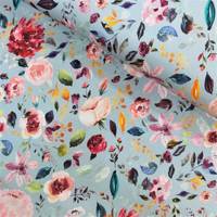 Obrázok ku produktu BAVLNENÝ ÚPLET kvety modrá ružová